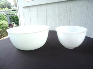 2 vintage sunbeam mixmaster mixer mixing bowl large small white glass 9b a-9b-b - Picture 1 of 4