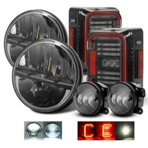 Kit de luces traseras LED 7" faros redondos de 4" para Jeep Wrangler JK JKU C - Imagen 1 de 15