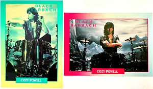 COZY POWELL BLACK SABBATH 2 CARD SET Brockum RockCards 1991 USA 1st Ed. 34Yrs! - Foto 1 di 5