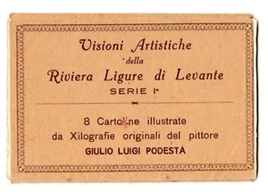 FOLDER DI 8 CARTOLINE RIVIERA LIGURE DI LEVANTE PITTORE GIULIO LUIGI PODESTA' - Picture 1 of 6