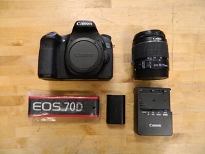 Canon EOS 70D Digital SLR Camera 20.2MP Kit w/ EF-S IS STM 18-55mm Shutter 8772 - Picture 1 of 9