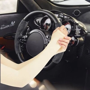 Long Arm Driving Half Finger Gloves Sleeve Sports UV Sun Protection Cover KHAKI - Bild 1 von 7