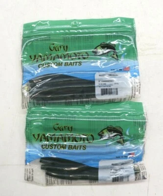 2 Pack Gary Yamamoto Custom Fishing Soft Plastic Worm Stick Bass Watermelon Foto 1 de 4