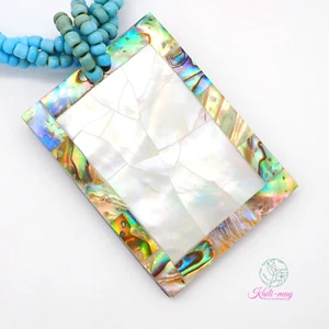 ABALONE MOTHER OF PEARL Shell pendant necklace - Picture 1 of 10