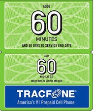 TRACFONE 60 MINUTE REFILL  ONLY Cell Phone Time 90 Days  Summer time Talk