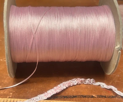 embroidery mini rayon 1/16" thread ruche trim ric rac 10yds Japan pink - Image 1 of 4