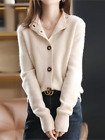 Woman Lady Vintage Sweater Cardigans Winter Cashmere Velvet Knitted Crochet Tops