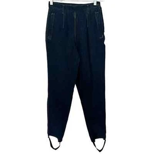 Lizwear Vintage 1980's High Waist Dark Denim Side Zip Stirrup Jeans - Fits 2-4 - Picture 1 of 8