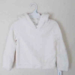 Carter's Kids Plush Fleece Pullover Hoodie Girl's size 5 in Ivory - Picture 1 of 12