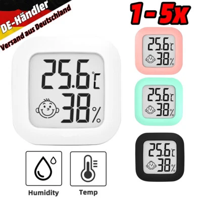 1-5x Digital Thermo-Hygrometer Thermometer Luftfeuchtigkeit Temperaturmessgerät - Bild 1 von 4