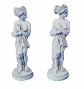 Miniature Dollhouse Set of 2 Women Gray Statues 1:24 Scale New - Picture 1 of 1