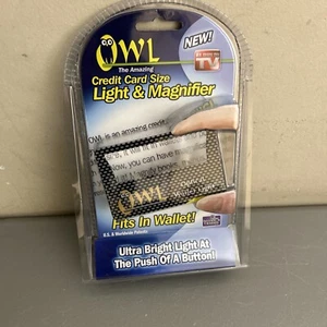 As Seen On TV OWL Credit Card Size Light & Magnifier Fits In Wallet! Bright Ligh - Picture 1 of 7