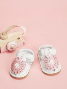 Baby Floral Decor Sandels Infant Girls EUR20 12cm White Pink - Picture 1 of 4
