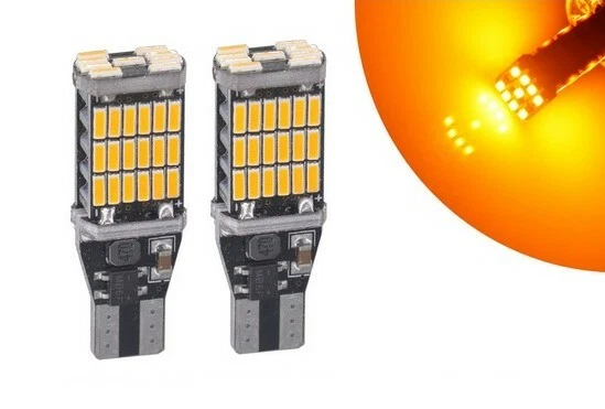  Ampoules LED WY16W 45 SMD T15 Orange Veilleuse Canbus pour voiture 12V 24V - Photo 1/1