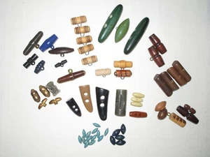 TOGGLE Buttons WOOD METAL MORE Lot 60 +Count $6sh - Picture 1 of 15