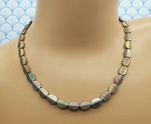 Collar vintage de plata de ley 925 con cuentas de plata maciza oxidada en movimiento libre - Imagen 1 de 8