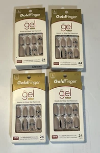 4 KISS GOLD FINGER GEL GLAM READY TO WEAR GEL MANICURE #GF56 24 NAILS - Picture 1 of 3