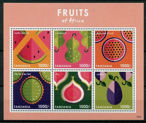 Tanzania 2013 MNH Fruits of Africa Stamps Calabash Fig Safou Watermelon 6v M/S Cover