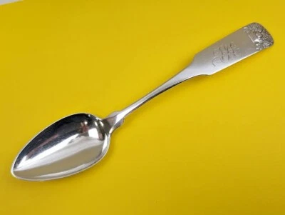 MONEDA AMERICANA TEMPRANA CUCHARADA DE PLATA CONCHA CESTA DE FLORES escritura EVANS Foto 1 de 4