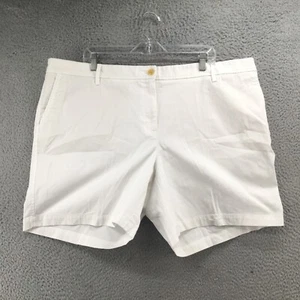 Talbots Chino Shorts Womens 20W (Actual 44X7) White High Rise Relaxed Fit Zip - Picture 1 of 16