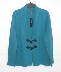 JNY Signature 2X Jacket style Cardigan Teal Mist - Picture 1 of 6
