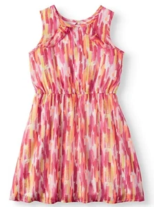 Wonder Nation Girls Lurex Chiffon Print Dress Size X-Large (14-16)  Coral Punch - Picture 1 of 2