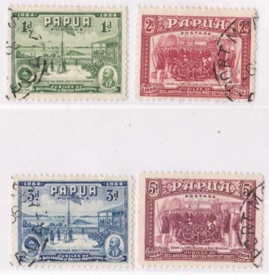 Papua 1934 Flag Theme Declaration of Protectorate Complete Used Set of Stamps - Image 1 of 2