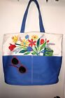 BARNES & NOBLE Floral Design Sarah Wilkins Book Bag Large w/ Pockets Canvas Tote