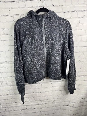 Lululemon Hoodie Womens M/L Black Scuba Oversized Leopard Print Full Zip NWT - Image 1 of 4