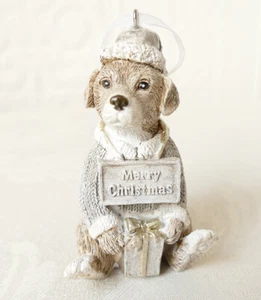 Dekofigur Hund Christmas Hängedekoration Hänger Figur Weihnachtsdeko Vintage - Bild 1 von 3