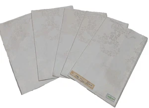 Neu Vintage DAMAST IRISCHES LEINEN weiß SERVIETTEN 5er Set Kleeblatt Muster 22 x 22 - Bild 1 von 5