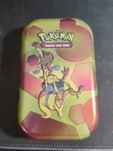 Scarlet & Violet 151 Pokemon Mini Storage Tin: Alakazam and Hitmonlee (empty) - Picture 1 of 2