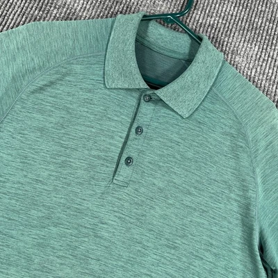 Lululemon Metal Vent Tech Polo Shirt Mens Large Green Short Sleeve Casual Golf - Изображение 1 из 4