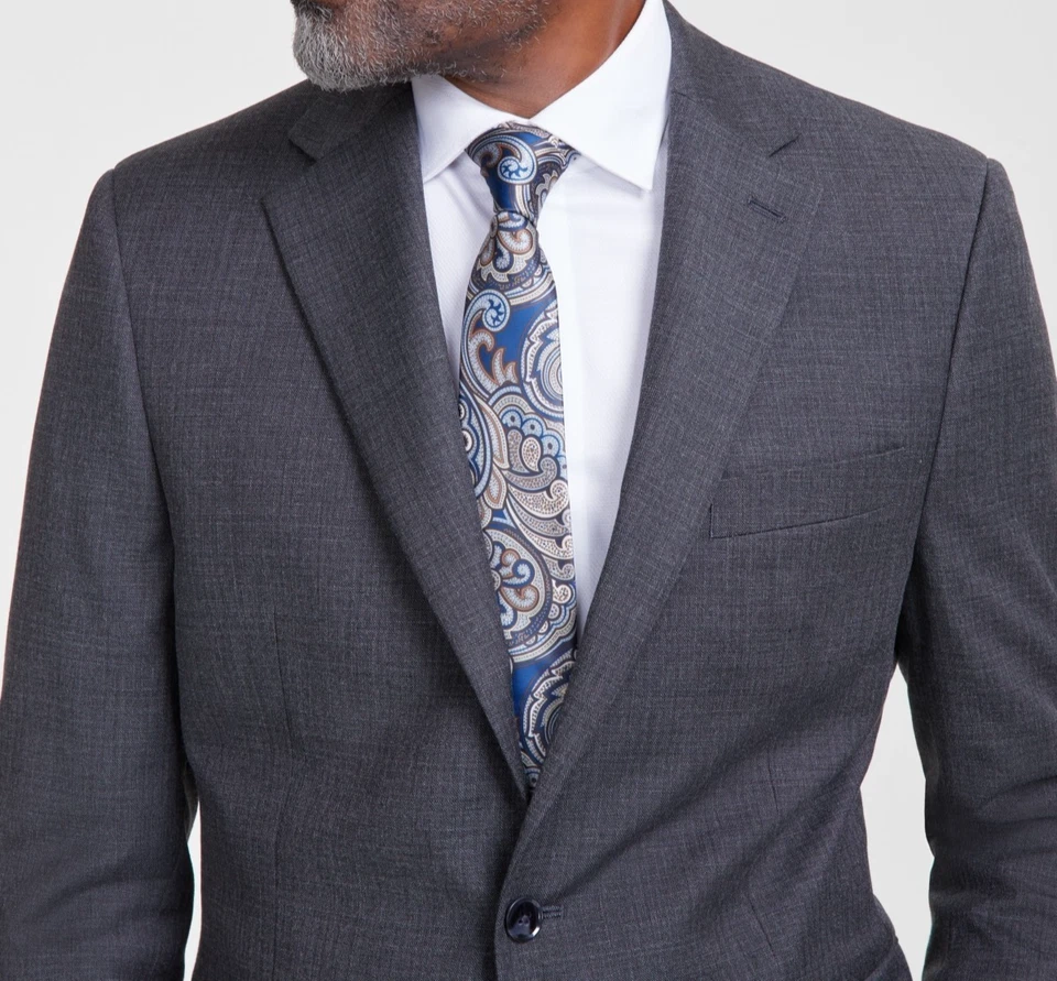 Tallia Men's Gray Classic-Fit Stretch Sport Coat Suit Jacket Size 40R