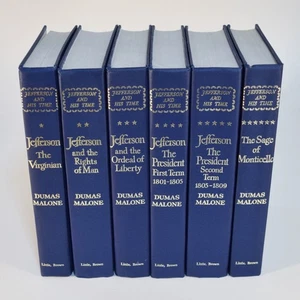 Jefferson and His Time - Dumas Malone - Hardcover - Complete Six Volume Set - Foto 1 di 5