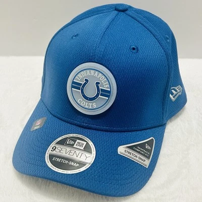 New Era Indianapolis Colts Patch 9SEVENTY Stretch Snap Hat Cap Adjustable Blue - Image 1 of 4
