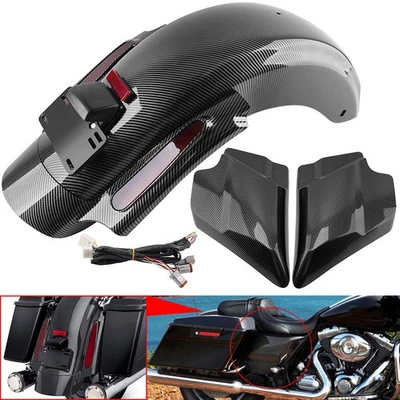 Carbon Fiber Rear Fender System & Side Cover Panel For Harley Touring 2009-2013 - Изображение 1 из 4