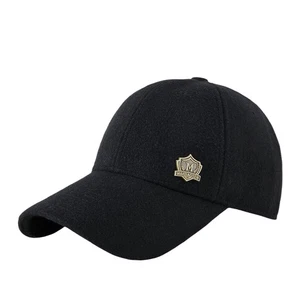Gorra de béisbol de invierno de tela de mezcla de lana - Sombrero resistente al frío para hombres mujeres - Imagen 1 de 12