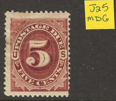 US Scott J25 MDG, F/VG Early Postage Due! - Image 1 of 2