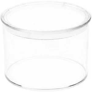 Contenedor de plástico redondo pequeño transparente Pioneer Plastics 002C, 2" de ancho x 1,4375" de alto - Imagen 1 de 4