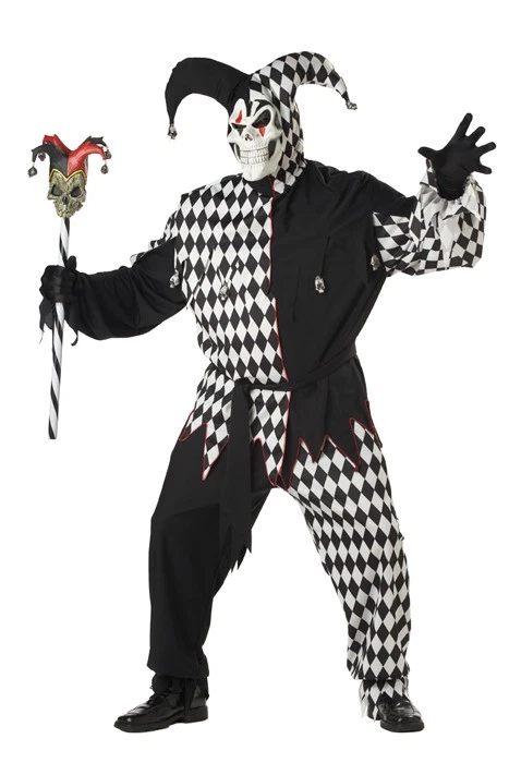 Plus Size Evil Jester Clown Adult Halloween Costume - Image 1 of 1