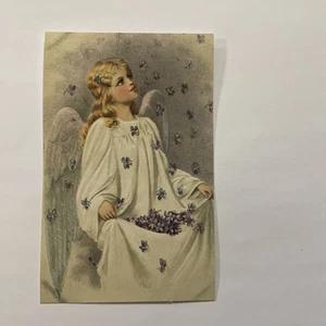 Angel With Blue Flowers Postcard  - Foto 1 di 2