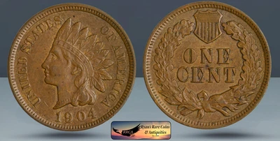 1904 Indian Head Cent, Penny, Brilliant Uncirculated, Brown, Ryan's Coins, C8472 - Image 1 of 4