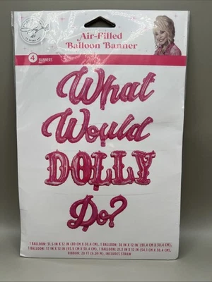 Dolly Parton 多莉会做什么? 粉色派对空气填充气球横幅 — 第 1/4 张图片