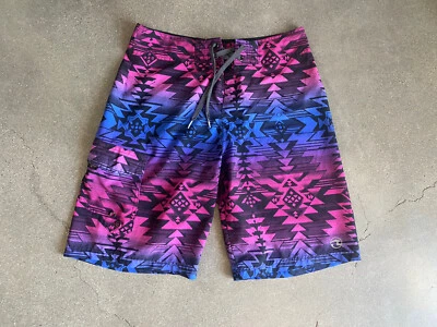 Ocean Current Board Shorts Negro Morado Azul Hombre Talla 30 Foto 1 de 4