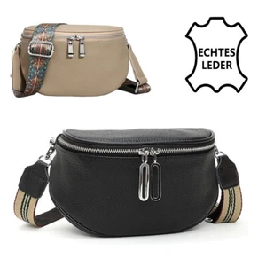 Big Crossbody Bag echt Leder Handtasche Umhängetasche Bauchtasche Schultertasche - Bild 1 von 10