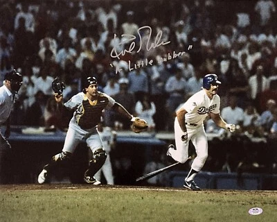 FOTO FIRMADA POR KIRK GIBSON DODGERS 88 SERIE MUNDIAL 16X20 "A LITTLE NUBBER" INS PSA Foto 1 de 3