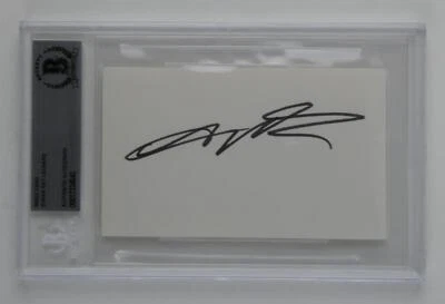 Sugar Ray Leonard Signed 3x5 Index Card Autographed Boxer Slabbed Beckett COA - Image 1 of 3