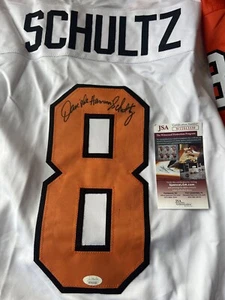 Dave Schultz Signed Jersey Philadelphia Flyers Custom White Hockey JSA COA - Picture 1 of 3