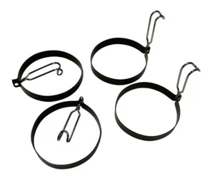 4PCS Egg Ring Mold Shapers Non-Stick Metal Perfect Circle Holders W/Handle NEW - Picture 1 of 4